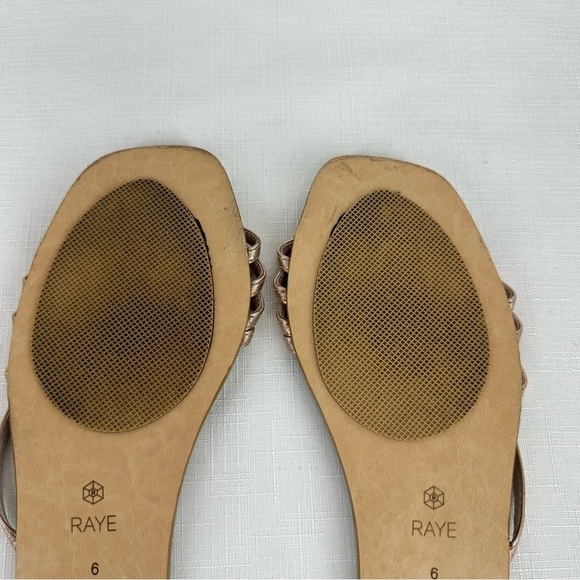 RAYE size 6 Champagne Gold Leather Slide Sandals - Picture 12 of 14